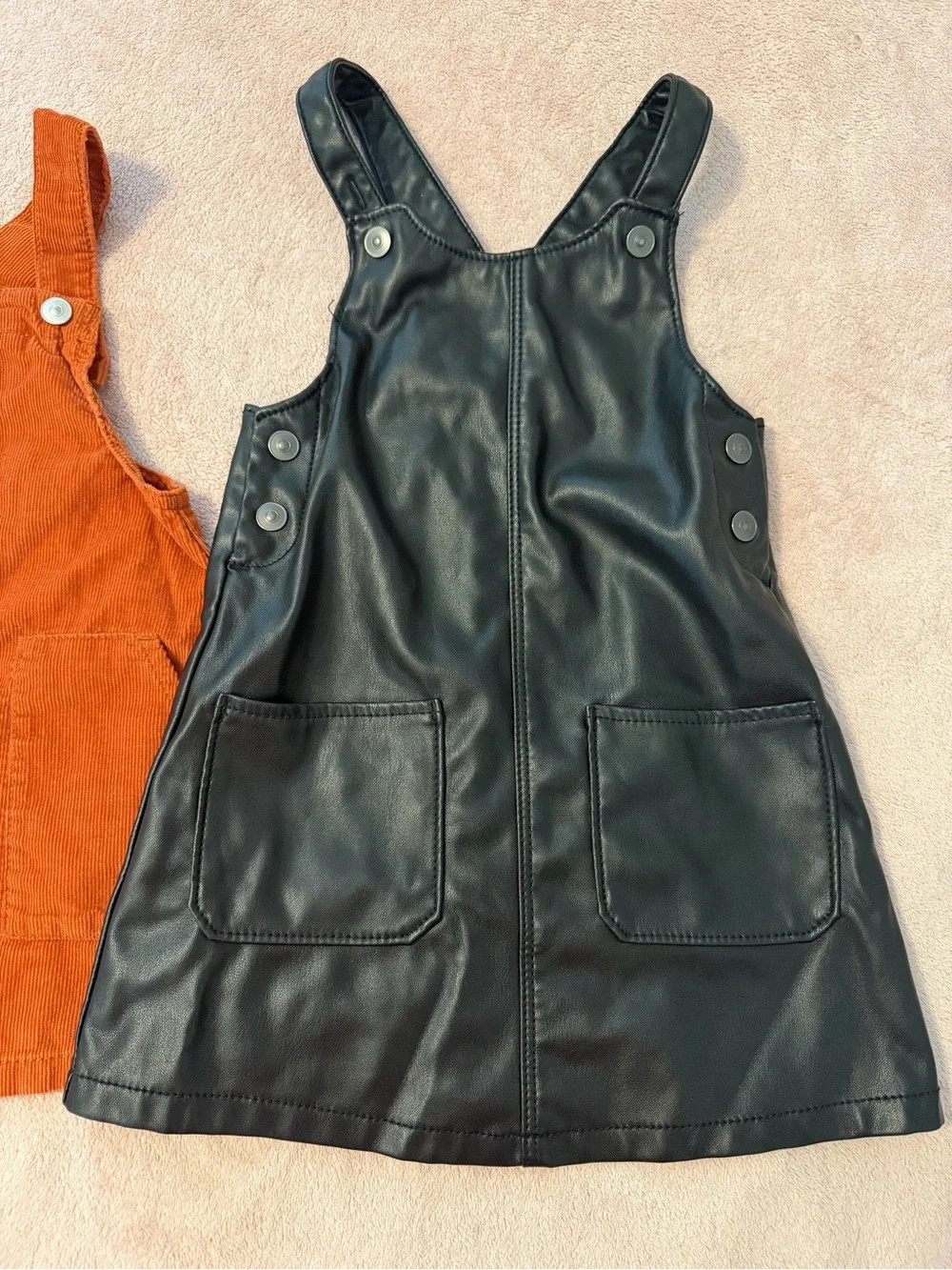 2T/4T Bundle Wonder Nation Corduroy & Faux Leather Overall Dresses